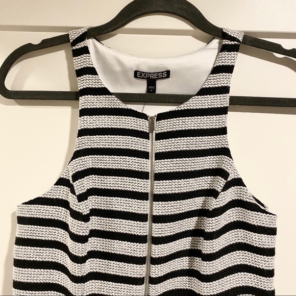 Express A-Line Black and White Stripe Dress -NWT- - Picture 2 of 5